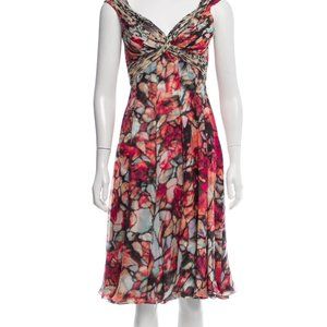 Carlos Miele 100% silk midi dress
